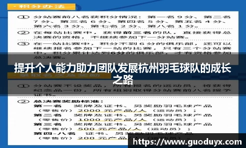 提升个人能力助力团队发展杭州羽毛球队的成长之路